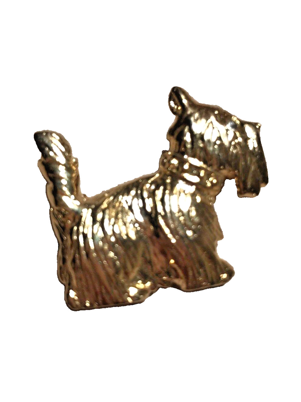 Vintage Golden Dog Brooch Textured Terrier Pin signed AAi Canine Fashion Jewelry